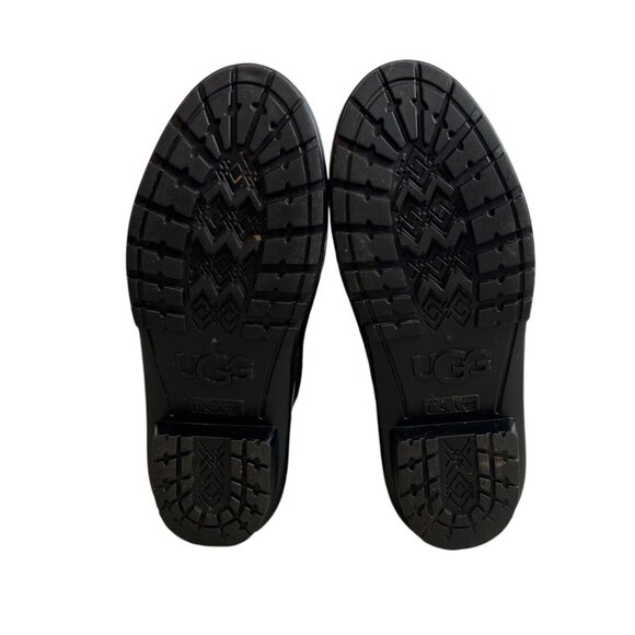 UGG Women's Shiny Black Rubber Signature Logo Sienna Rain Boots Sz 7 - Picture 9 of 14